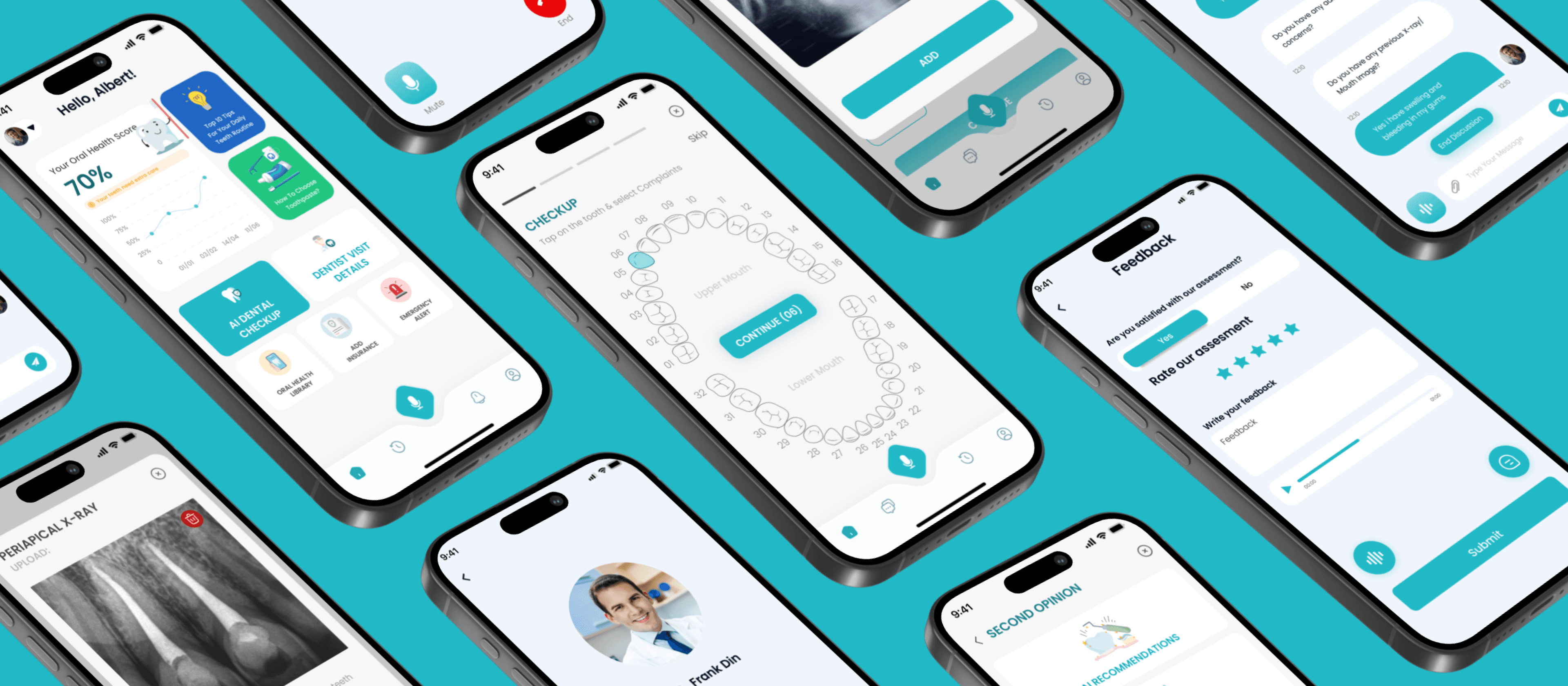 DentaSmart App Screens - AI dental care application