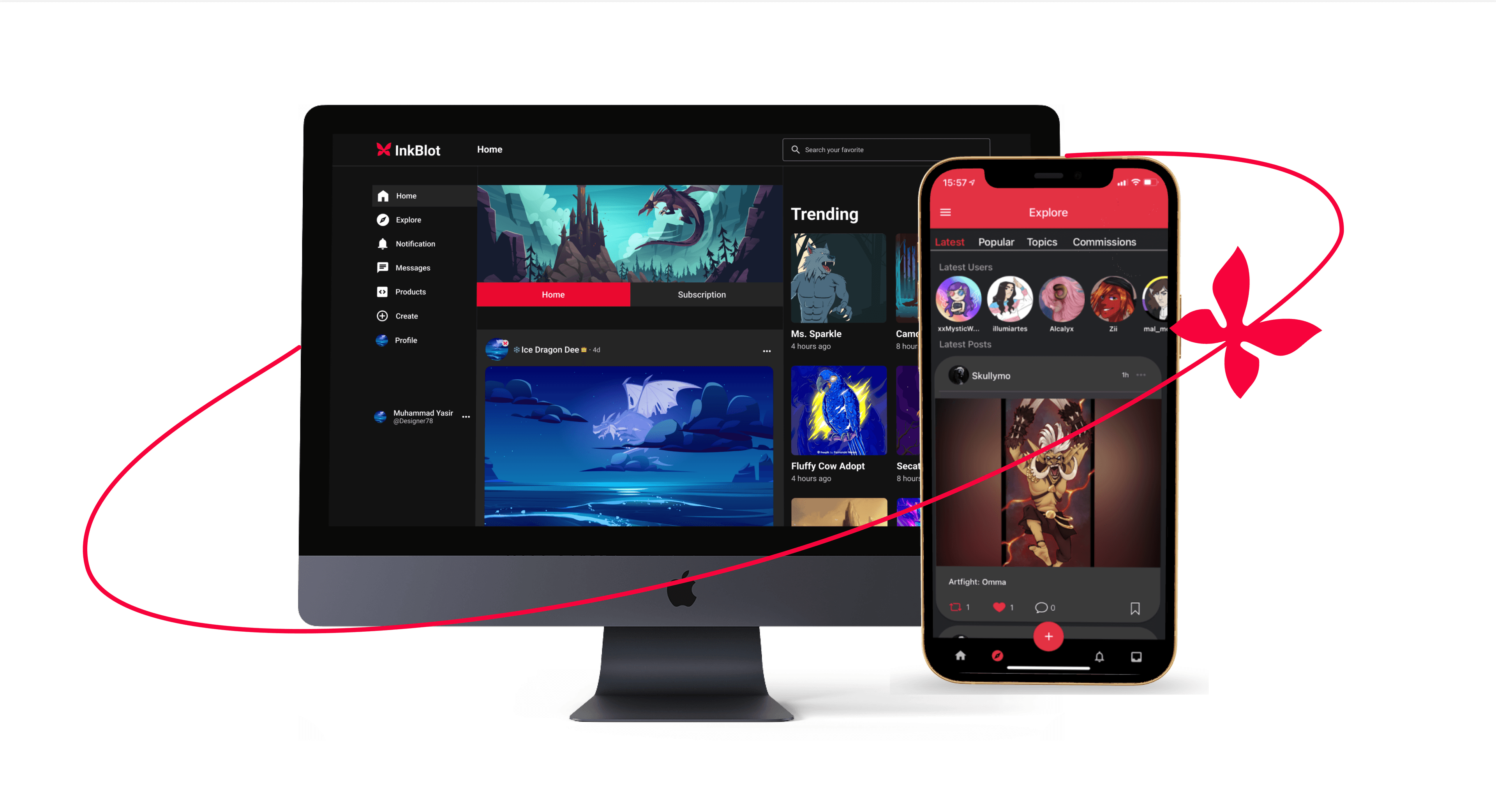 Inkblot Art Hero - Social platform for artists