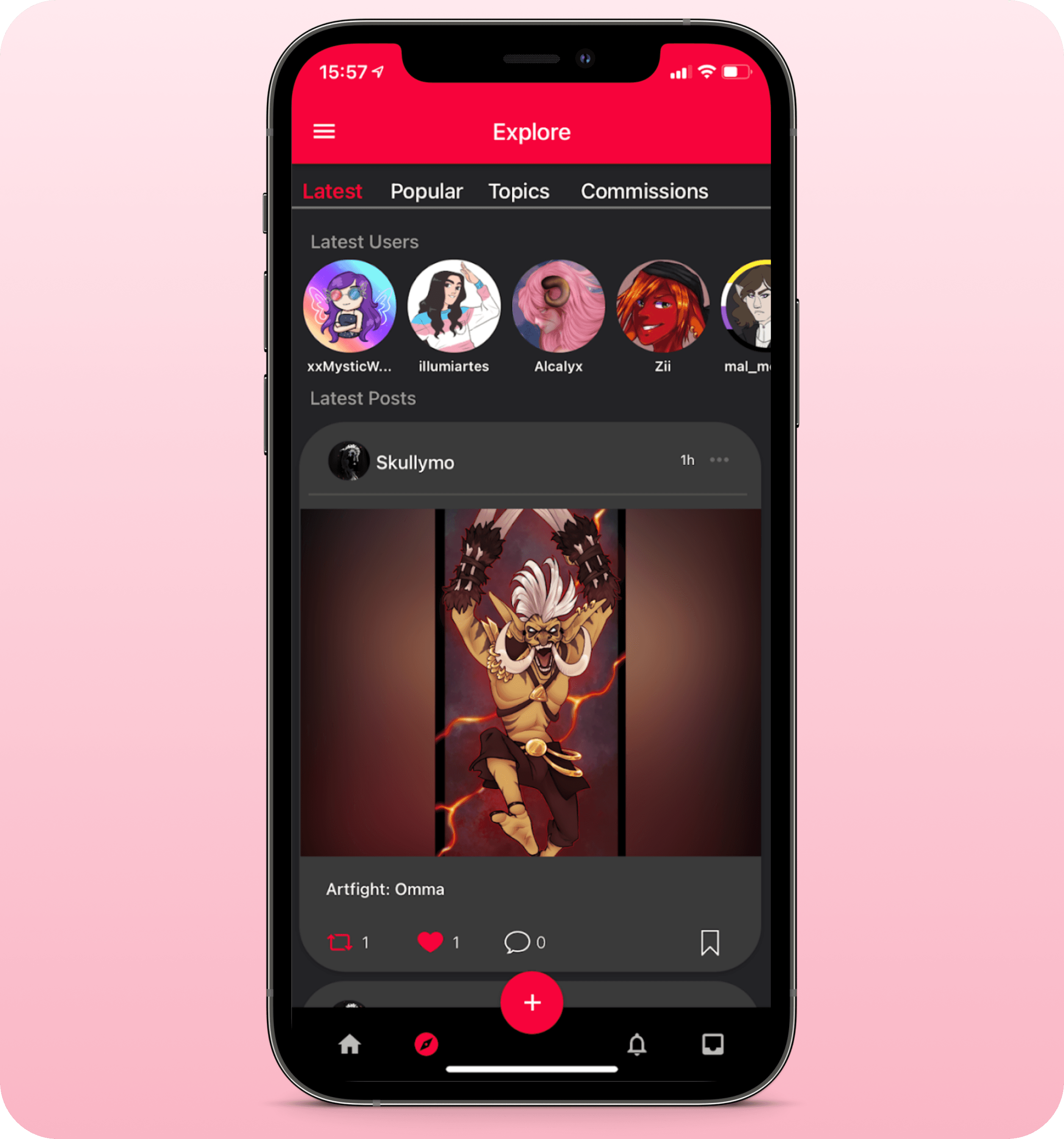 Inkblot Art platform - mobile app interface