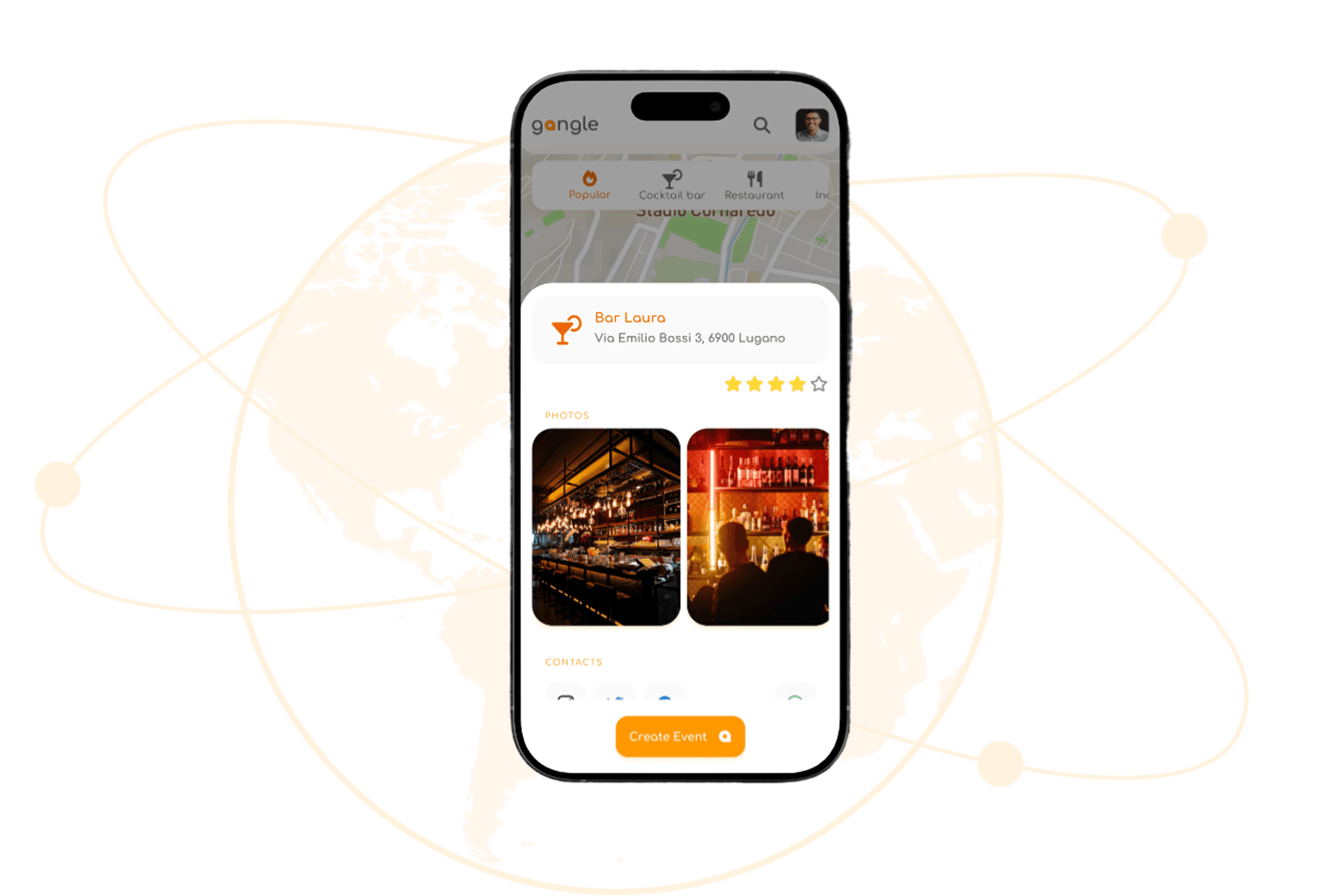 One-Tap Event Creation - Event setup interface
